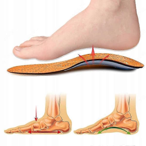 Skoinlägg för plattfot, valgus supination, ortopediska, läder