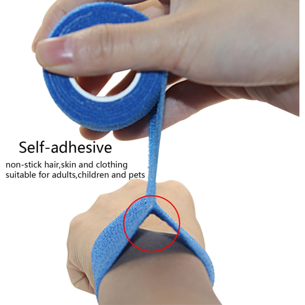 12 styks sammenhængende fikseringsbandage selvklæbende elastisk bandage 2,5 cm bred x 4,5 meter strækbar, sårbandage, håndbandage, ulna, knæ, fod,