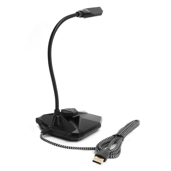 G35 Kablet Computermikrofon Kondensator RGB-indikator Live Chat Mikrofon Kompatibel Windows 10 8 7 Vista Sort