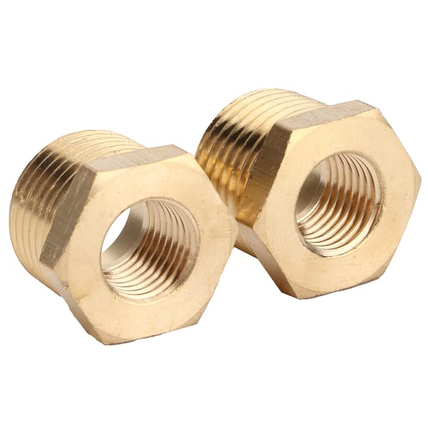 2 stk. Messing Hex Reducer Bøsning 1/2 NPT Han til 1/4 NPT Hun Rør Slange Adapter Biltilbehør