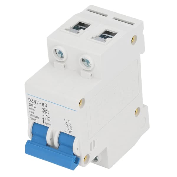2P Strømafbryder Pa66 Kortslutningsbeskyttelse DIN-skinne Montering 400V 63A Brydeevne 4500A 6000A Universal
