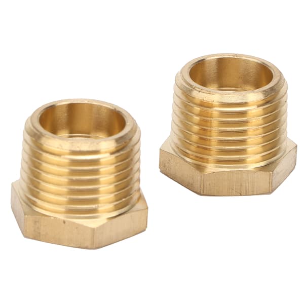 2 stk. Messing Hex Reducer Bøsning 1/2 NPT Han til 1/4 NPT Hun Rør Slange Adapter Biltilbehør