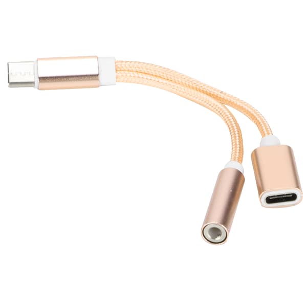 USB C til 3,5 mm lydadapterlader 2 i 1-konverter for Xiaomi Huawei Gull