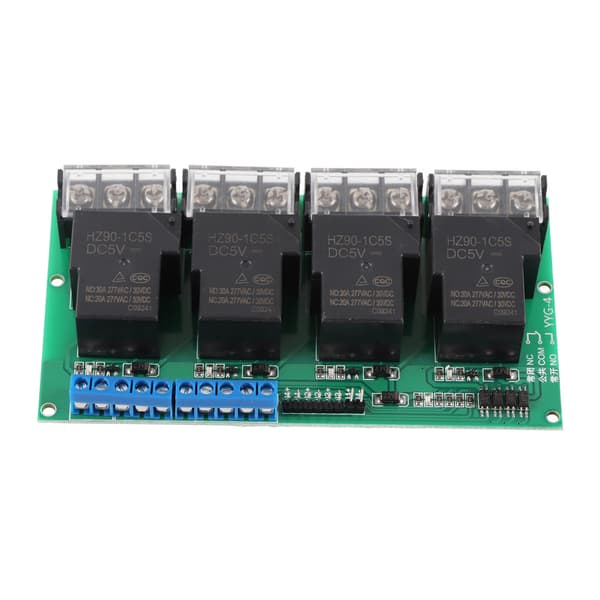 Højtydende firevejs relæmodul kontrolpanel optokobler isolation 30A YYG-4 DC5V