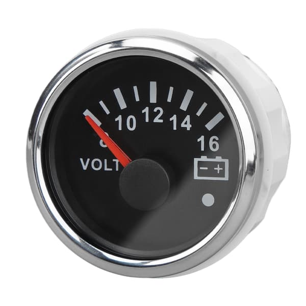 52MM DC 9V til 32V Pointer Voltmeter Farverig Baggrundsbelysning til RV'er Yachts Fiskebåde Skibe Sort Plade Sølv Cover