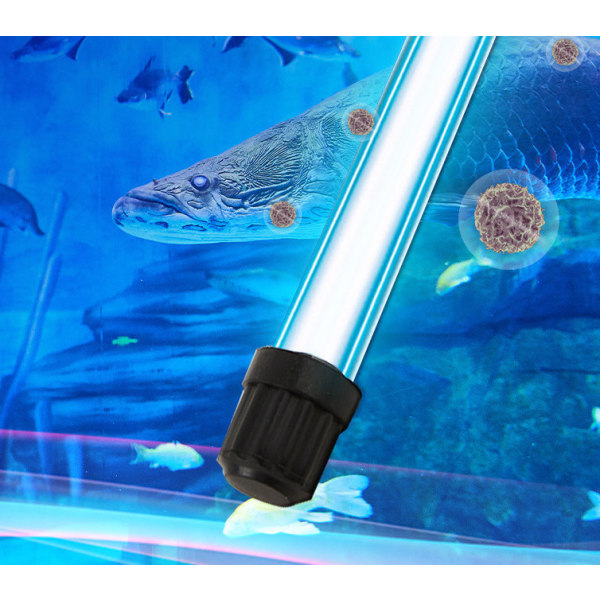 Akvaarion bakteereita tappava lamppu, UV-lamppu akvaarion ultravioletti-desinfiointilamppu, uv-sukellussterilointilamppu sisäänrakennettu lamppu kalalammelle (9W, ajastin),