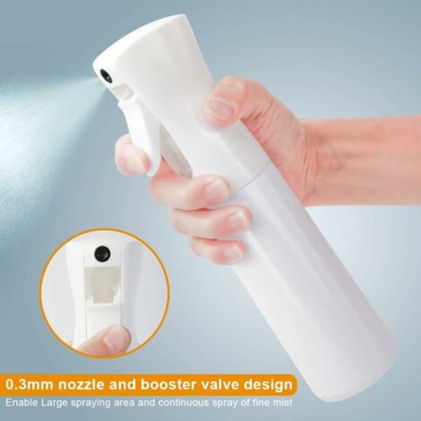 Fine Mist Spray Bottle Jatkuva vesisuihkupullo kampaamosumute 300 ml/10 Oz kampaamoihin, ihonhoitoon, vesi
