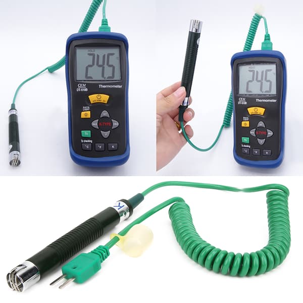 K-typ Termoelement Termometer Probe Solid Temperaturintervall -50℃ till 400℃