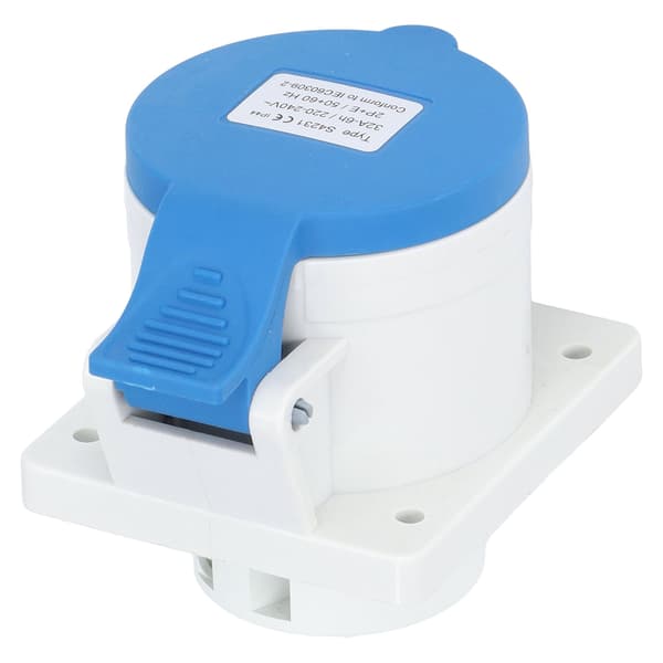 3-polig 2P+E Industrikontakt IP44 Vattentät Infälld Montering Aviation Socket AC 220-240V 32A