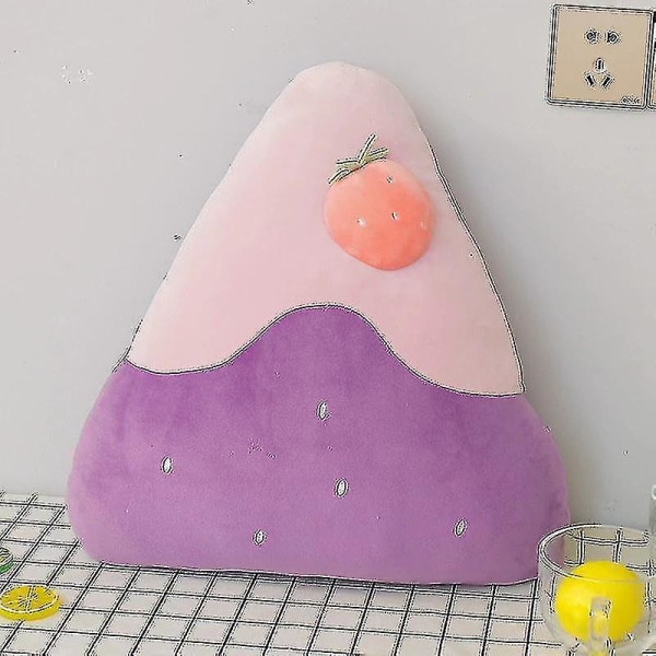 (50 cm) Pehmo hedelmäkakku tyynylelu Pehmeä kolmio Jälkiruoka täytetty nukkesohva (violetti) A