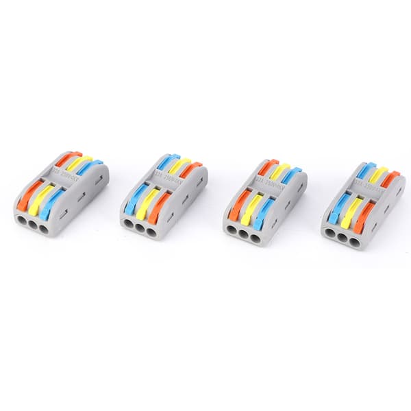 10 stk. PCT3-3 Hurtig Ledningsforbindelse 3 Ind 3 Ud Elektrisk Kabel Docking Terminal Farverig