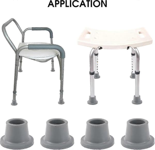 Duschstol Benspetsar Kraftiga 4-pack Duschstol Tips Ersättningsgummifötter för Duschstol, Badstol, Duschstolsgåva SXXJ Gray