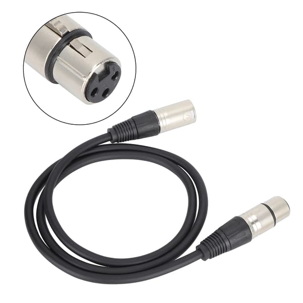 3-nastainen XLR-uros - XLR-naaras Balansoitu mikrofonikaapeli 1m 3.3ft Studioäänitys Live-ääni Musta