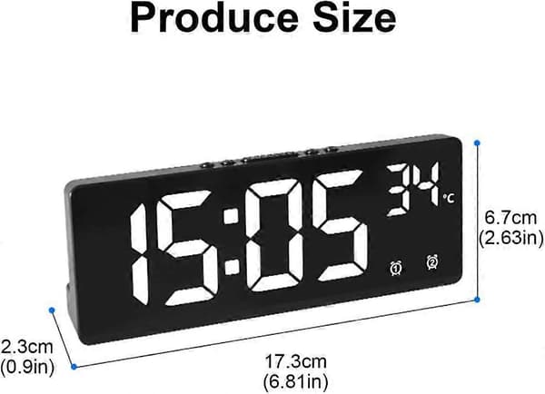 Moderne Multifunksjonell Digital Klokke med Alarm og Kalender for Soverom og Studierom White Light