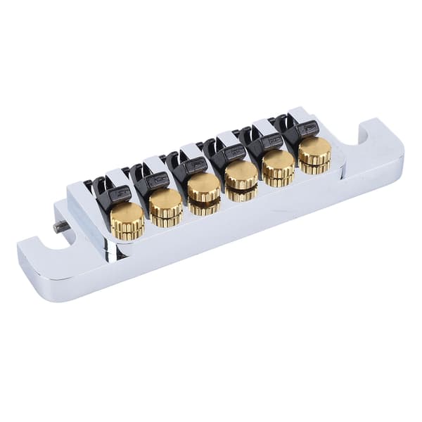 Gitar Tune Roller Saddle Bridge Tailpiece med 2 Studs Elektrisk Gitar Tune Bridge Tailpiece Stop Bar for LP