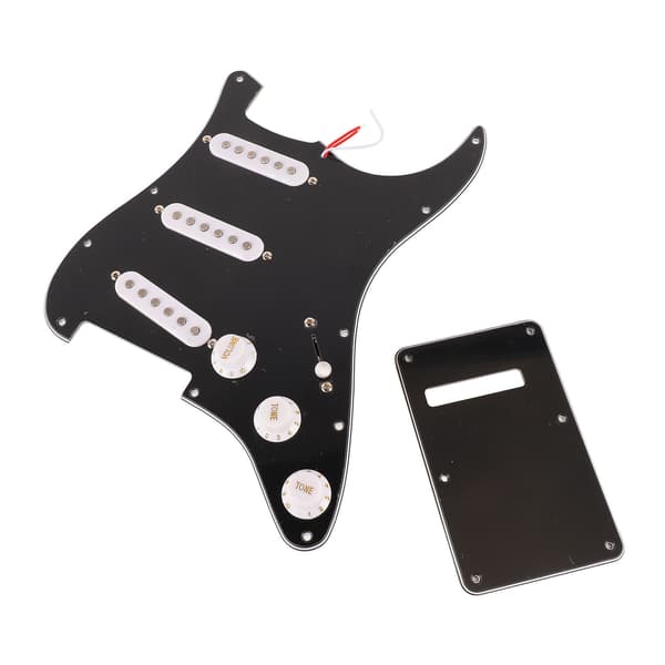 Plektrumskydd Gitarr Scratch Plate Loading Guards med Bakre Täckplatta för Tillbehör till Musikinstrument Svart