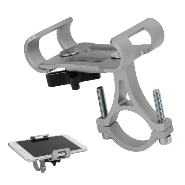 Telefonhållare för cykelstyre i aluminiumlegering för utomhusnavigering, silver