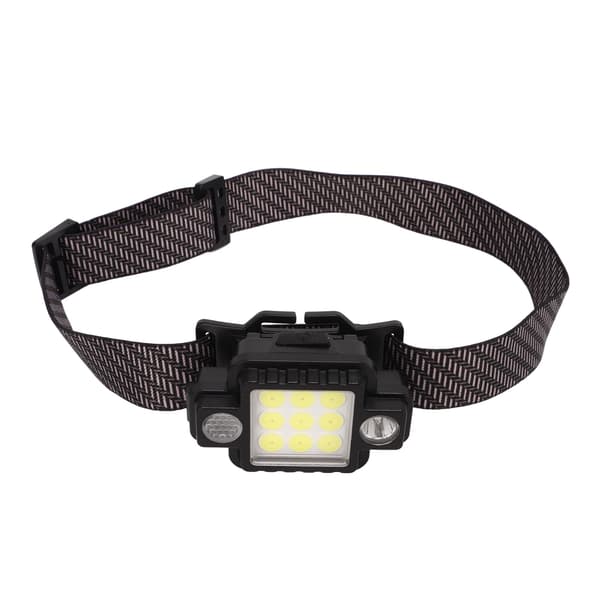 LED Hodelykt USB Magnetisk Ultralett COB Multifunksjon ABS Frontlykt Rødt Blått Lys Utendørs Natt