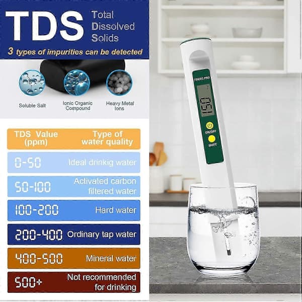 Digital pH-mätare, 4-i-1 TDS EC Temp pH-mätare