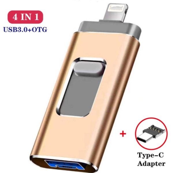 Nopea mobiili flash-asema, mainostietokonejärjestelmä ajoneuvoon asennettu USB -muistitikku (kultainen, USB2.0 32G),