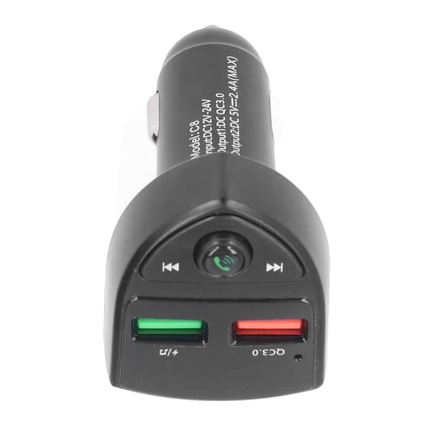 Bluetooth 5.0 Biladapter Dobbel USB-port Trådløs FM-sender Hurtiglading Håndfri Samtale LED-bakgrunnsbelysning