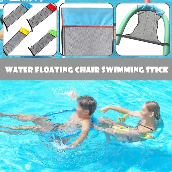 Vannhengekøye svømmebasseng flytende hvilestol seng Nettingtrekk svømmebasseng nudelstol egnet for barn voksne slitesterk svømmering blå blue