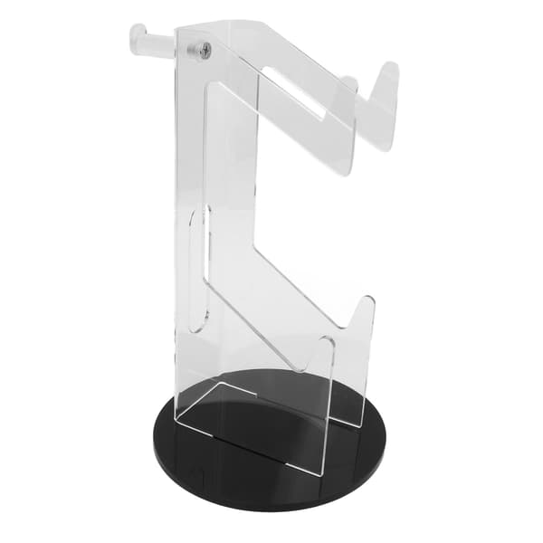 Spilcontrollerholder Akryl Stabil Pladsbesparende Headset Controller Stand til Skrivebord Gave Gennemsigtig og Sort Afrundet Bund