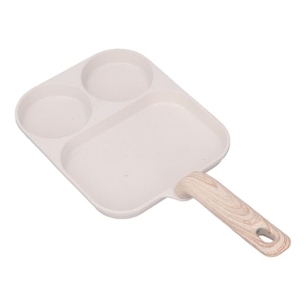 Nonstick Egg Pan Egg Frying Pan 3 Section Square Grill Pan for Breakfast Gas Stove Induction Cooker 40x19cm Oversized Style