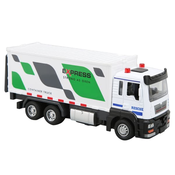 1 32 Legeret Container Lastbil Legetøjsmodel Simulation Lyd Lys Semi Trailer Køretøj med Batteri
