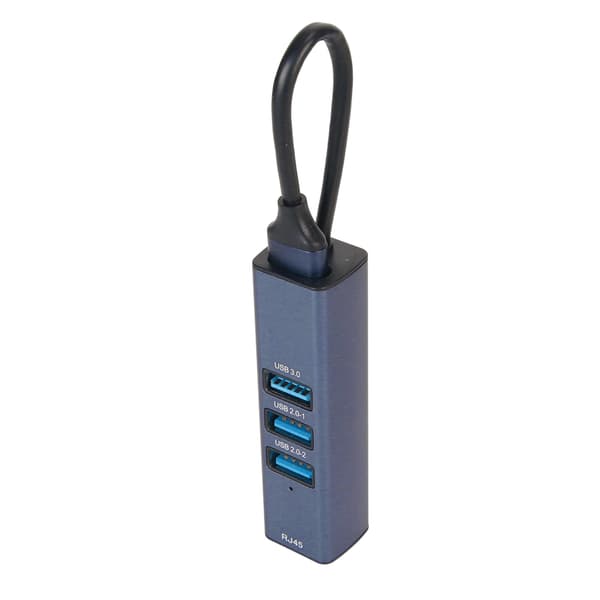 USB 3.0 til Ethernet Adapter 4 Porte 100Mbps 5Gbps Aluminiumlegerings Hub til Laptop Desktop Tablet