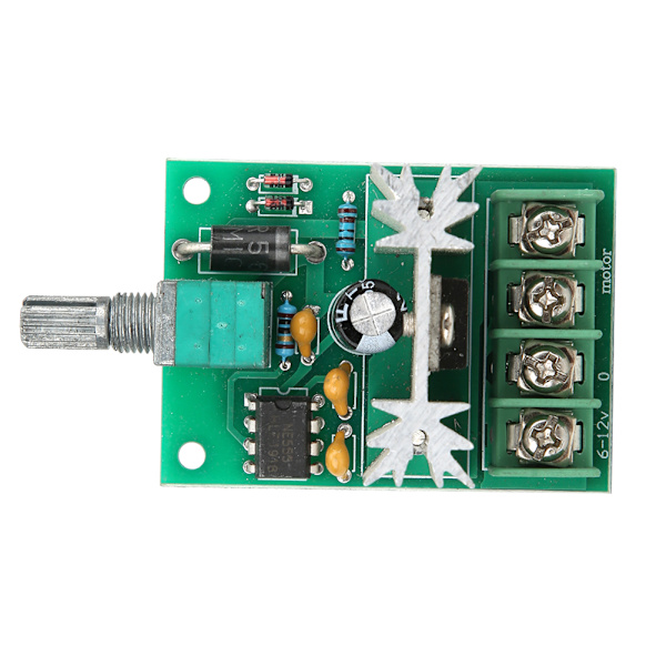 PWM DC Motor Hastighetskontroller Bryter Aluminiumlegeringsknott DC 6V til 12V 6A