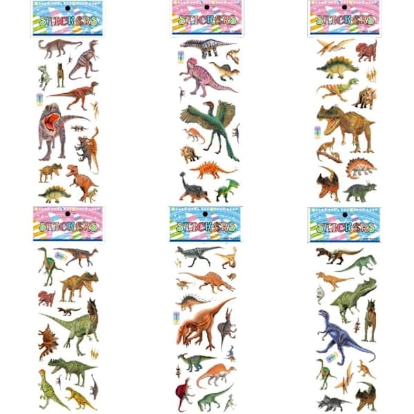 12 arkkia tarroja - eläinaihe - Eläimet/Dinosaurukset monivärinen