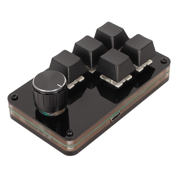 Programmerbart 5-knapps 1-vred Blå Switch Mekaniskt Hot Swappable Trådbundet USB Mini-tangentbord för Media Spel Kontor