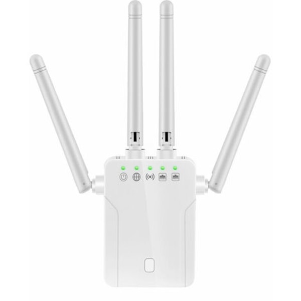 WiFi Repeater WiFi-förstärkare, WiFi Extender upp till 120㎡, kraftfull wifi-repeater med en Ethernet-port, kompatibel med al