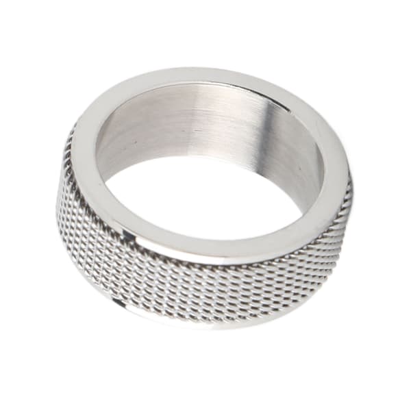 8MM Herre Titanium Stål Støjfri Spinner Ring Angst Stress Relief Sølv 65mm 2.6in