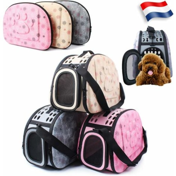 Bæretaske til kæledyr til hund, kat, kanin, åndbar, aftagelig, vaskbar (pink)