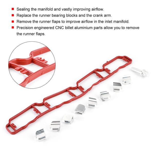 Insugningsrör i aluminiumlegering Runner Flap Delete Kit Passar TT A3 A4 2.0T FSI EA113-motorer