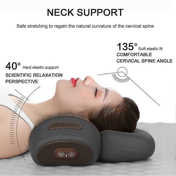 Cervical Memory-Foam Nakkepude Massage Varme Træk til Sovende Langsom Rebound Memory Pude Ergonomisk Støtte Per Gray Ordinary