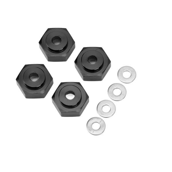 4 stk. RC Hex Kobling Professionel Hjuladapter i Aluminiumlegering til 1 10 RC Biler Sort