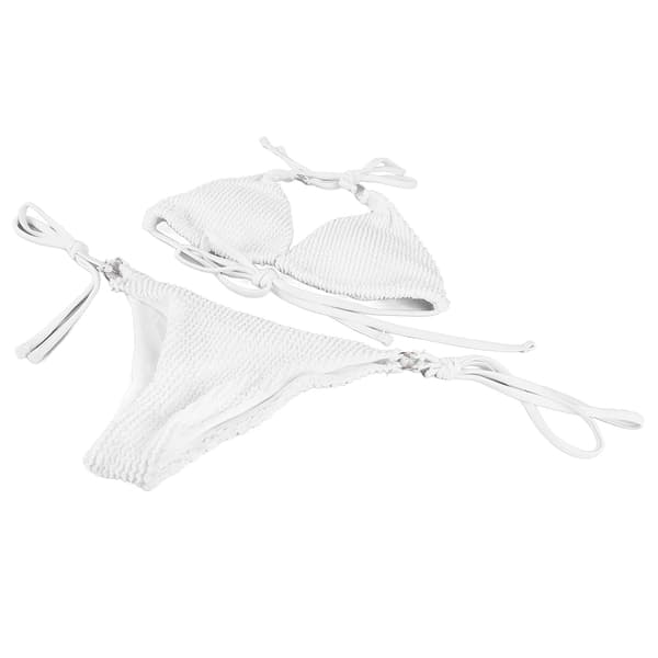 Crosscross Bikini Sæt Bindebånd Side Dame 2 Dele Badedragt Hvid M