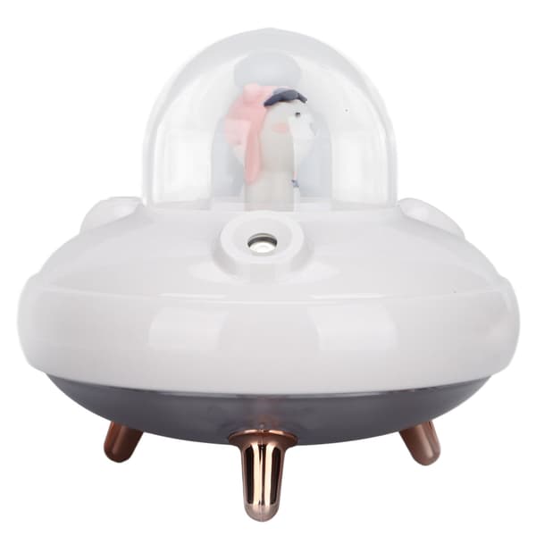 UFO Söt Mini Luftfuktare 500ml Dubbla Munstycken Sval Mist för Kontor Resor Sovrum Babyrum Bil Vit