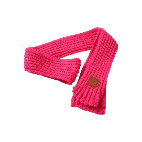 Unisex stickad halsduk för barn Bokstavsmönster Halsduk Halsvärmare sjal för höst och vinter Rose Red One Size