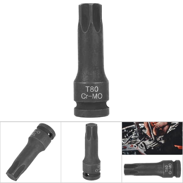 1/2\" Pipeadapter Stjernehode Drive Luftslagnøkkel Bit Pipe Bilreparasjonsverktøy (T80)