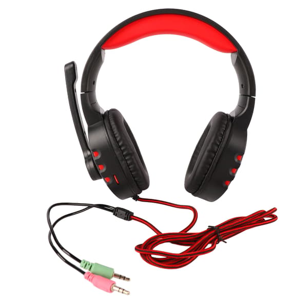 Kablet Over-Ear Gaming Headset med Støyreduserende Mikrofon Justerbart Hodebånd for PC Laptop