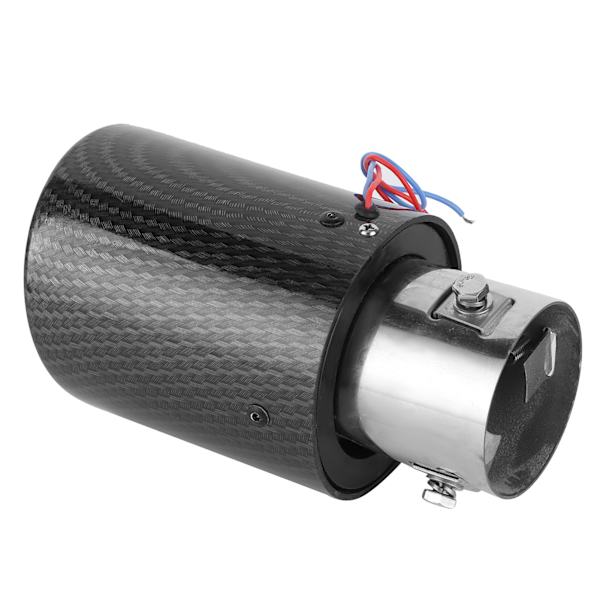 Eksoslyddemper i karbonfiber med lysende LED-lys 1,4-2,5 tommer Universalblått lys