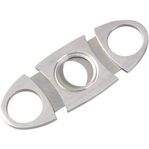 Sølv rustfrit stål cigar cutter, cigar cutter, cigar cutter, dobbelt blad saks