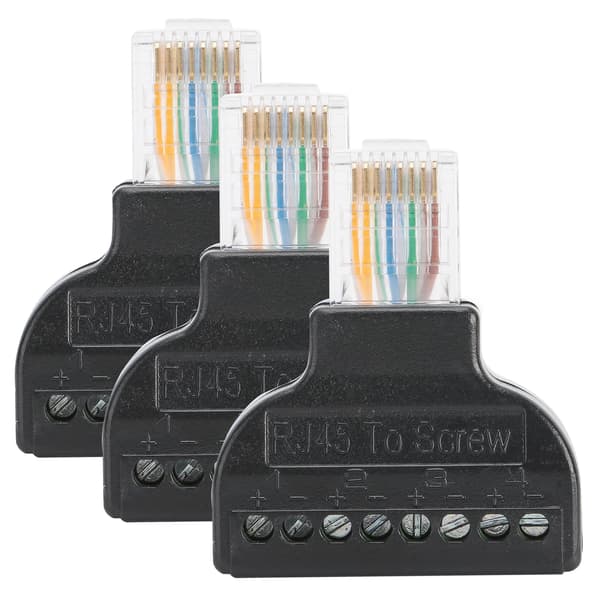 3 Set RJ45 Hane till 8-Pin Skruvterminal Kontakt Adapter Plugg Jack AV Digital