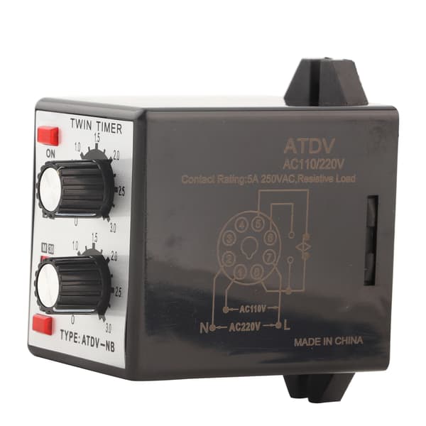 Knopstyret tidsafbryderrelæ tænd/sluk-timerrelæ MultiSection ATDVNB AC110v 220V