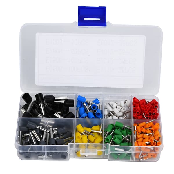 400 st Förtennade Koppar Krympterminaler PVC Isolator Stift Ändterminal Kit