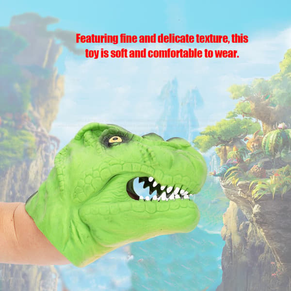 Hög Simulation Tecknad Dinosaurie Handdocka Handskar Berättande Leksak Grön